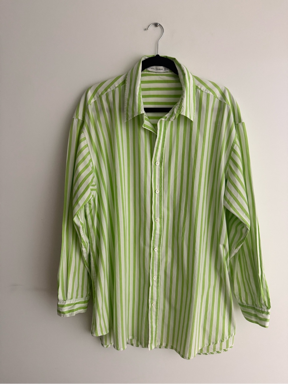 Faithful the Brand Striped Green and White Button-Up Shirt